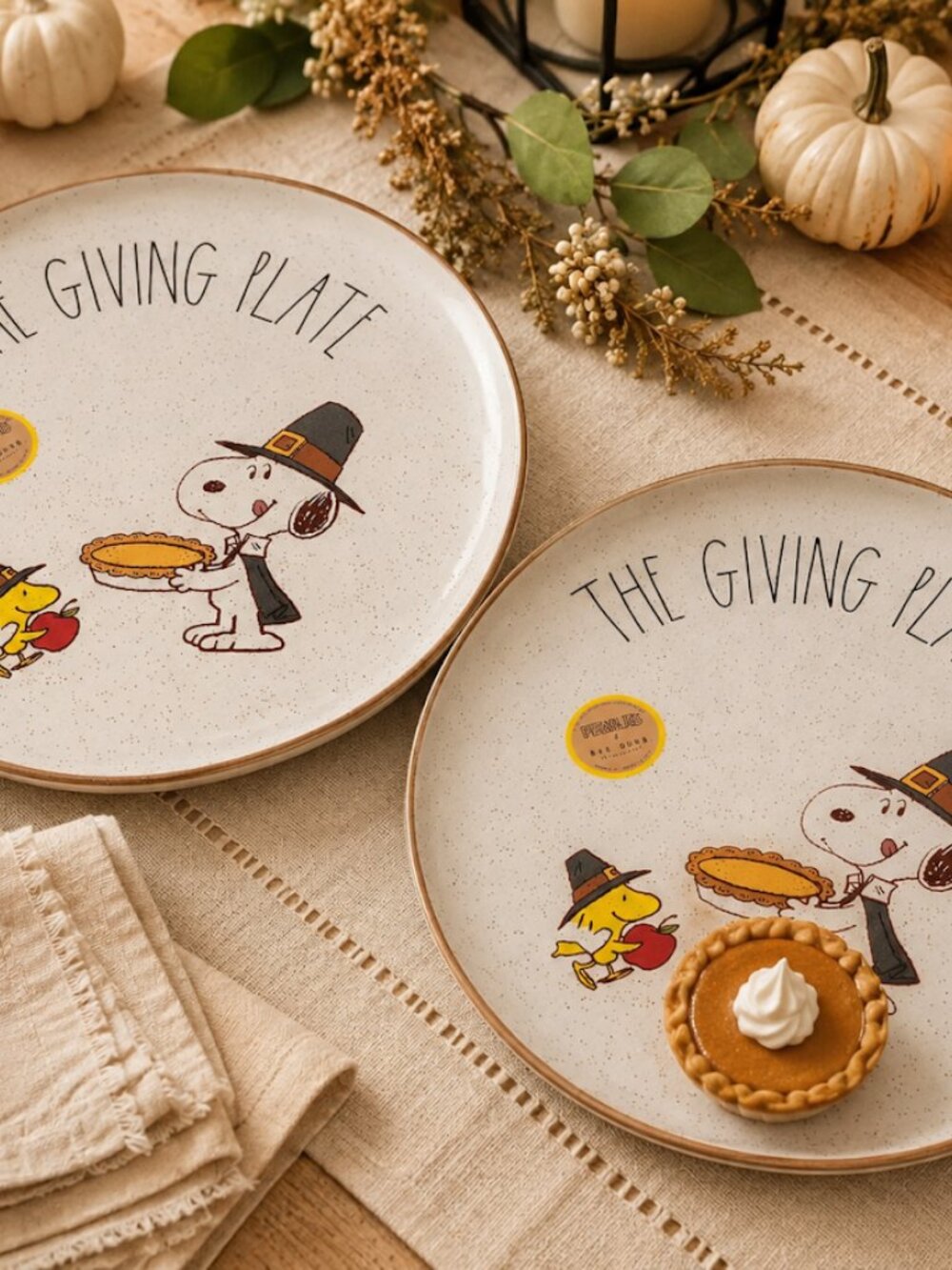 Rae Dunn’s Peanuts The Giving Plate 2 Set
